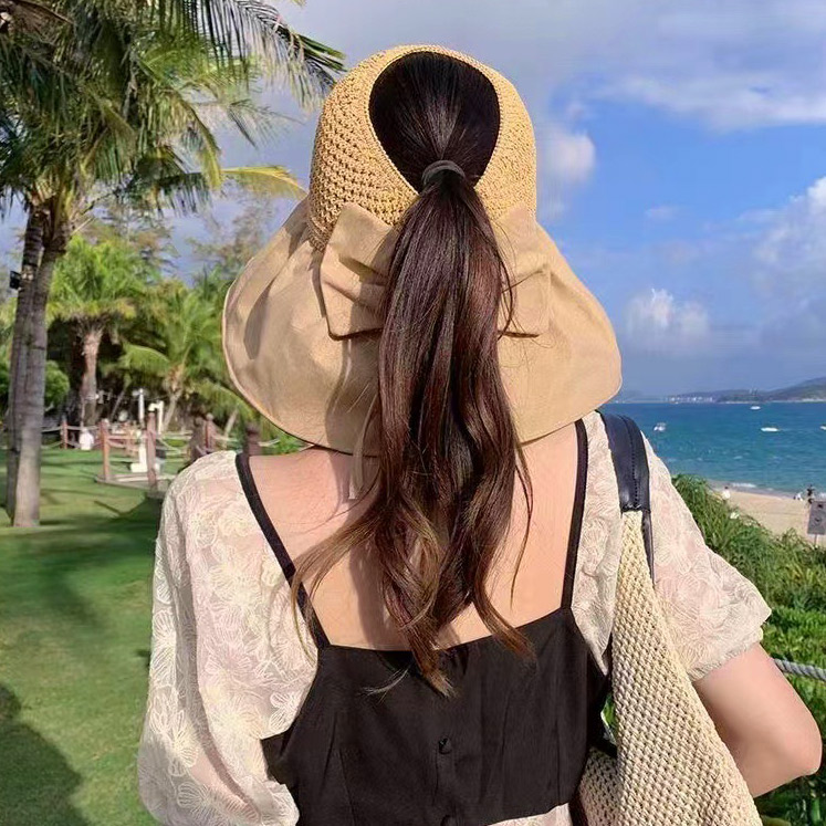 Light Camel accessories,Geometric accessories,Light Camel Straw Detail Visor Hat