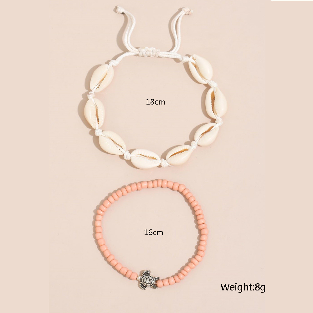 White jewelry,Pink jewelry,Geometric jewelry,Animal Print jewelry,White Geometric Pattern Plastic Detail Anklet Set