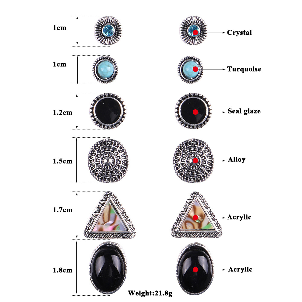 Multi Color jewelry,Geometric jewelry,Multi Color Geometric Pattern Earring Set