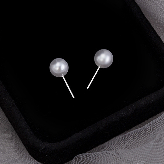 Round Pearl Detail Geometric Pattern White Earrings