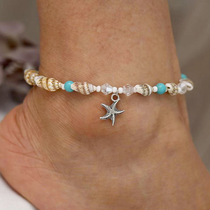 Multi Color jewelry,Galaxy jewelry,Geometric jewelry,Star Geometric Pattern Multi Color Anklet