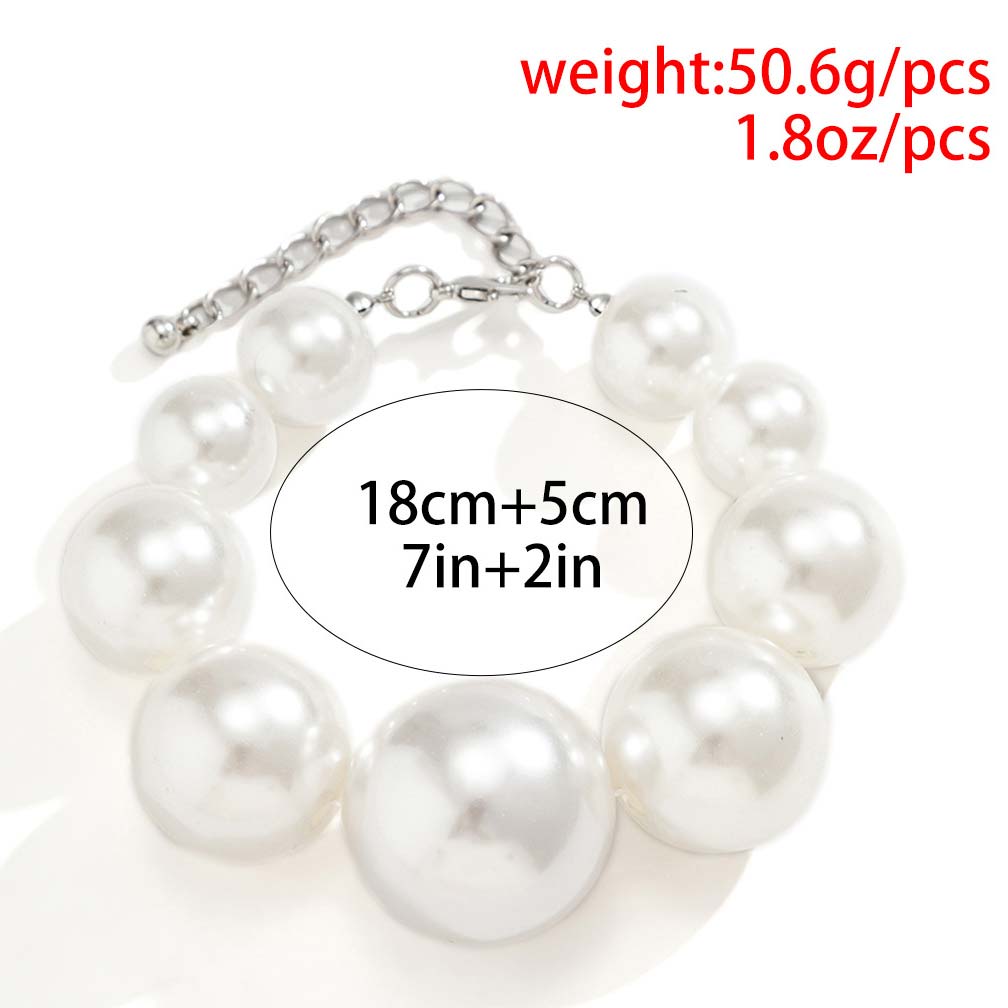 White jewelry,Other jewelry,Pearl Detail Asymmetric Design White Bracelet