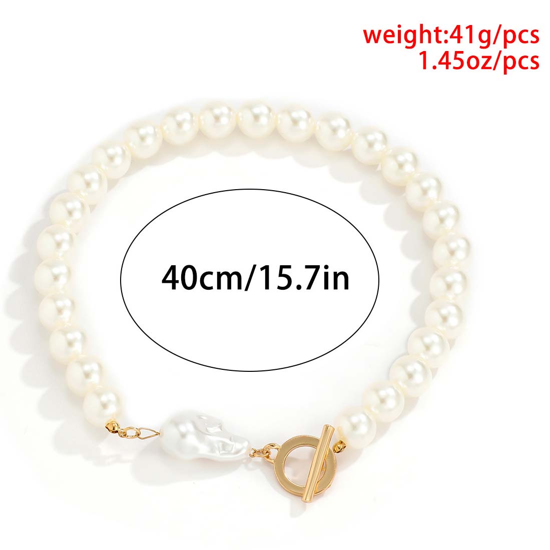 White jewelry,Geometric jewelry,White Pearl Detail Geometric Pattern Necklace