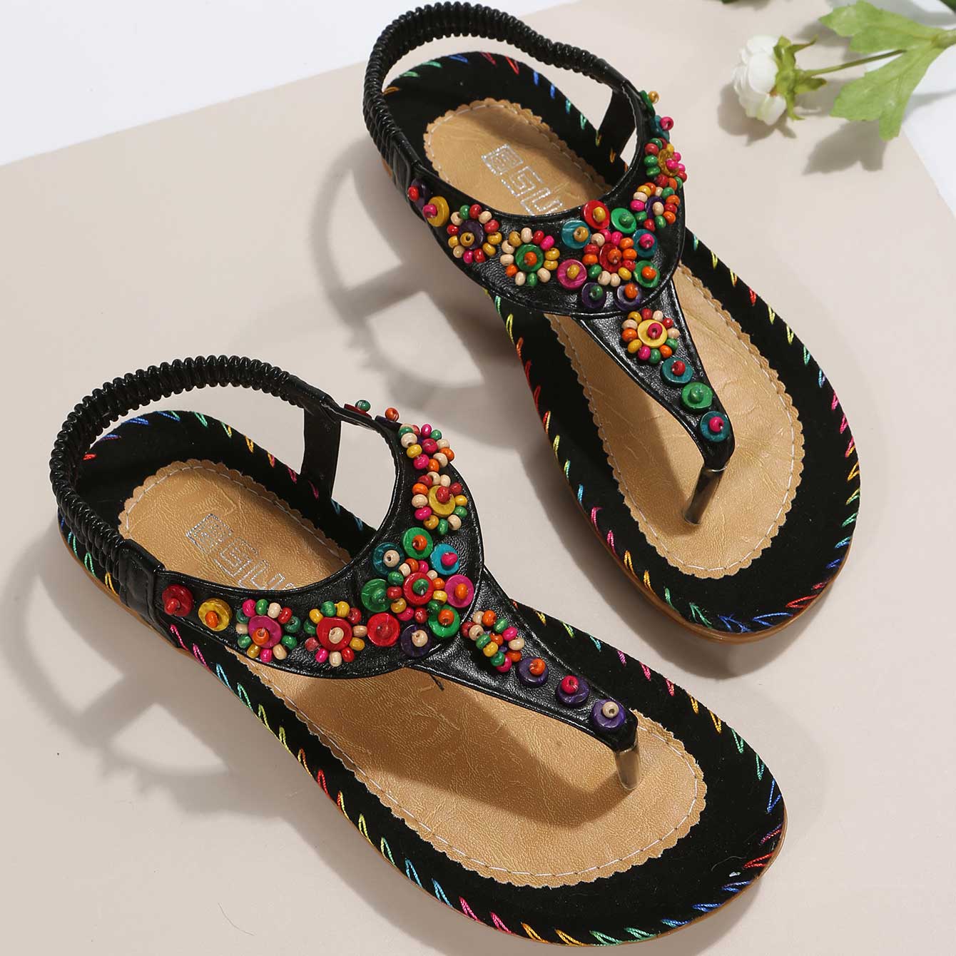 Black accessories,Plain Color accessories,Black Low Heel Toe Post Flip Flops