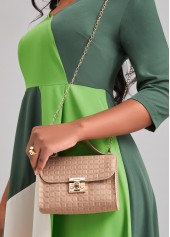 Light Coffee accessories,Plain Color accessories,Light Coffee Hasp Design Plaid CrossBody Messenger Bag