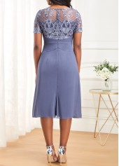 Dusty Blue dresses,Plain Color dresses,ROTITA Lace Split Dusty Blue H Shape Dress