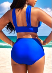 Royal Blue swimwear,Plain Color swimwear,ROTITA Criss Cross Stretch Royal Blue Bikini Top