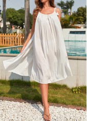 Tassel Strappy White Flowy Cover Up