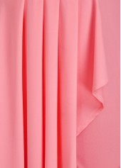 Pink jumpsuits & rompers,Plain Color jumpsuits & rompers,ROTITA Asymmetry Pink Short Lapel Sleeveless Romper