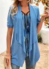 Rotita imprimé géométrique bleu col en V faux deux pièces twinset