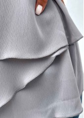 Grey tops,Plain Color tops,ROTITA Layered Grey V Neck Tank Top