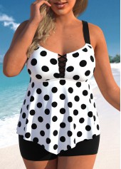 Plus Size Polka Dot Tankini Set