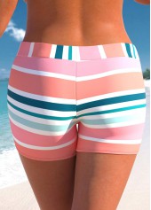 Multi Color plus size,Rainbow Color plus size,Striped plus size,Geometric plus size,ROTITA Plus Size Mid Waisted Swim Shorts
