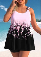 Plus Size Floral Print Swimdress Set