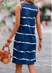 Dark Blue dresses,Striped dresses,Pocket Striped Dark Blue H Shape Dress