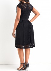 Black dresses,Plain Color dresses,Lace Black V Neck Sleeveless Dress