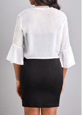 White outerwear & coats,Plain Color outerwear & coats,Lace White Three Quarter Length Sleeve Coat