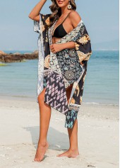 Multi Color swimwear,Tribal swimwear,Floral swimwear,Plants swimwear,Lightweight Multi Color Tribal Print Cover Up