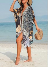 Lightweight Multi Color Tribal Print Cover Up