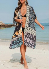 Multi Color swimwear,Tribal swimwear,Floral swimwear,Plants swimwear,Lightweight Multi Color Tribal Print Cover Up