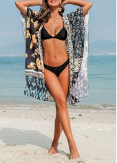 Multi Color swimwear,Tribal swimwear,Floral swimwear,Plants swimwear,Lightweight Multi Color Tribal Print Cover Up