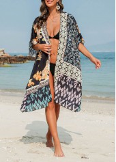 Multi Color swimwear,Tribal swimwear,Floral swimwear,Plants swimwear,Lightweight Multi Color Tribal Print Cover Up