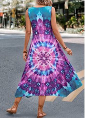 Purple dresses,Tie Dye dresses,Dot dresses,Geometric dresses,Floral dresses,Vacation dresses,Vacation dresses,Handkerchief Hem Tie Dye Print Purple Dress