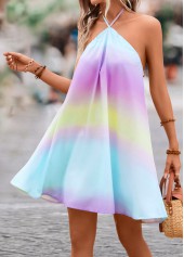 Multi Color dresses,Ombre dresses,Tie Ombre Multi Color Short A Line Dress