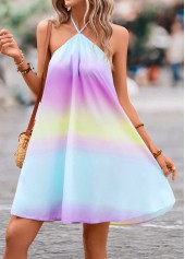 Multi Color dresses,Ombre dresses,Tie Ombre Multi Color Short A Line Dress