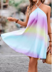 Multi Color dresses,Ombre dresses,Tie Ombre Multi Color Short A Line Dress