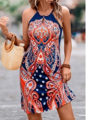 Multi Color dresses,Tribal dresses,Floral dresses,Paisley dresses,Vacation dresses,Vacation dresses,Cut Out Tribal Print Multi Color Dress