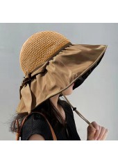 Bowknot Design Light Camel Hemp Hat