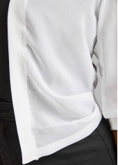 White tops,Plain Color tops,Lightweight White Open Front Half Sleeve Coat