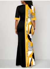 Multi Color dresses,Graphic dresses,ROTITA Split Graffiti Print Multi Color Bodycon Dress