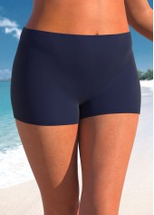 Navy plus size,Plain Color plus size,ROTITA Plus Size High Waisted Navy Swim Shorts