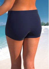 Navy plus size,Plain Color plus size,ROTITA Plus Size High Waisted Navy Swim Shorts