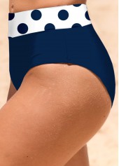 Navy swimwear,White swimwear,Dot swimwear,ROTITA Circular Ring Navy Polka Dot Bikini Top