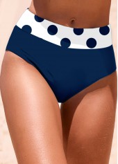 Navy swimwear,White swimwear,Dot swimwear,ROTITA Circular Ring Navy Polka Dot Bikini Top