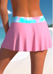 Pink swimwear,Tie Dye swimwear,ROTITA Drawstring Pink Tie Dye Print Tankini Top