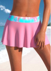 Pink swimwear,Tie Dye swimwear,ROTITA Drawstring Pink Tie Dye Print Tankini Top