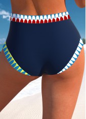 Navy swimwear,Tribal swimwear,ROTITA Navy African Tribal Print Mid Waisted Bikini Bottom