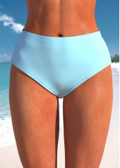 Light Blue swimwear,Plain Color swimwear,ROTITA Cross Hem Jacquard Light Blue Tankini Top