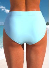 Light Blue swimwear,Plain Color swimwear,ROTITA Cross Hem Jacquard Light Blue Tankini Top