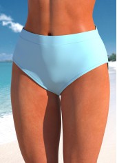 Light Blue swimwear,Plain Color swimwear,ROTITA Cross Hem Jacquard Light Blue Tankini Top