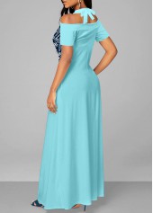 Blue dresses,Tribal dresses,ROTITA Patchwork Tribal Print Blue A Line Dress