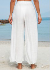 White swimwear,Plain Color swimwear,Bowknot Tie Front White Beach Pants