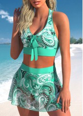 Mint Green swimwear,Paisley swimwear,Floral swimwear,ROTITA Mesh Mint Green Paisley Print Bikini Top