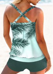 Mint Green swimwear,Plants swimwear,ROTITA Criss Cross Mint Green Tankini Top
