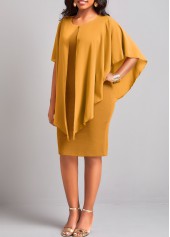 Ginger dresses,Plain Color dresses,Ginger Round Neck 3/4 Sleeve Dress