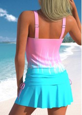 Multi Color plus size,Ombre plus size,ROTITA Plus Size Criss Cross Ombre Tankini Top